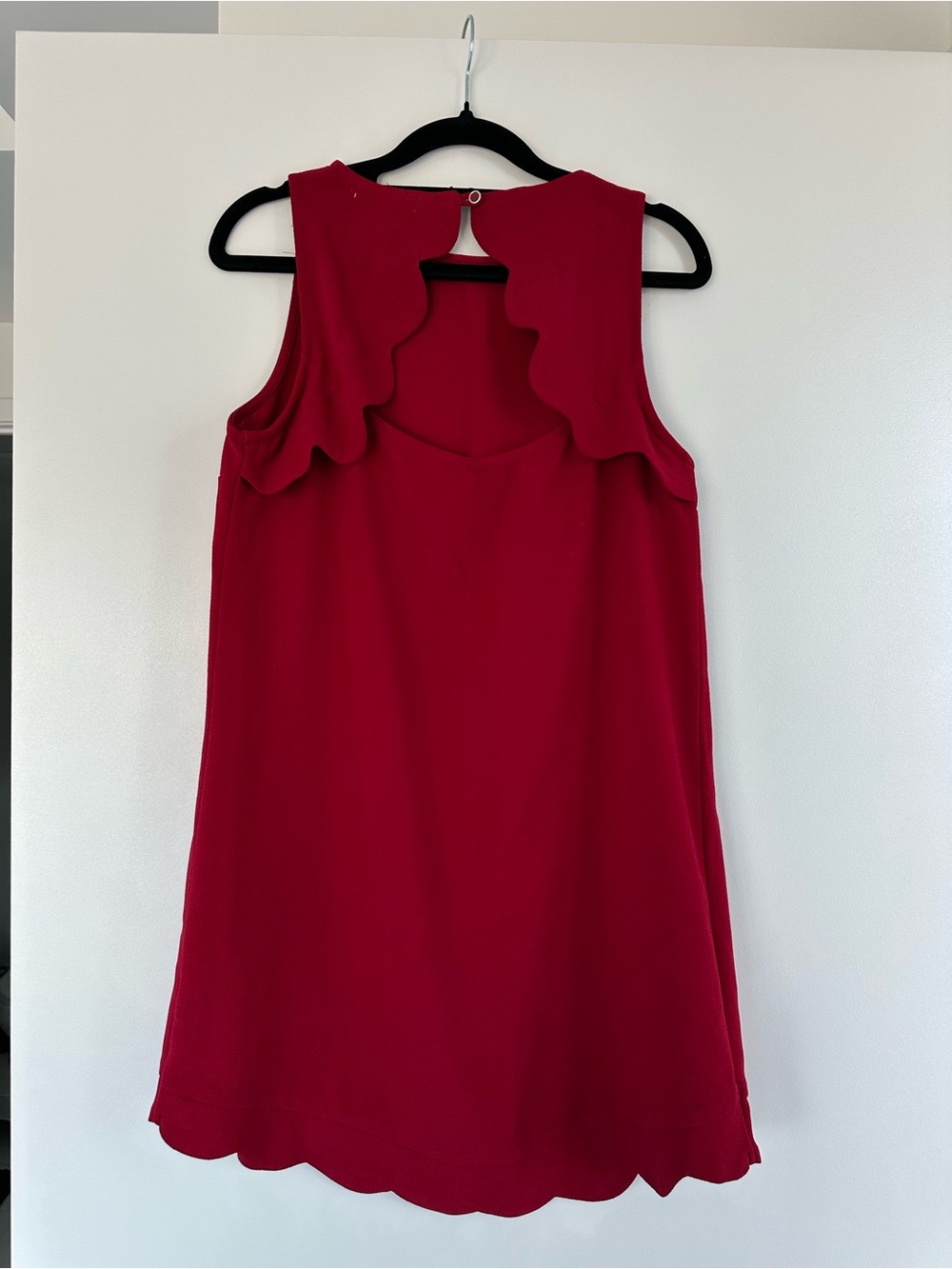 Sleeveless Scallop-Trim Mini Dress